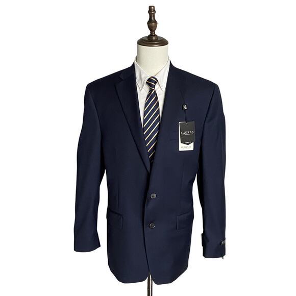 Lauren Ralph Lauren Men's 44L Classic Fit Ultraflex Suit Jacket Navy Blue NEW Lauren Ralph Lauren Men's 44L Classic Fit Ultraflex Suit Jacket Navy Blue NEW